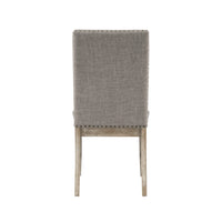 Ruth Dining Chair Set of 2, Gray Polyester Padding, Nailhead Trim  - BM347103