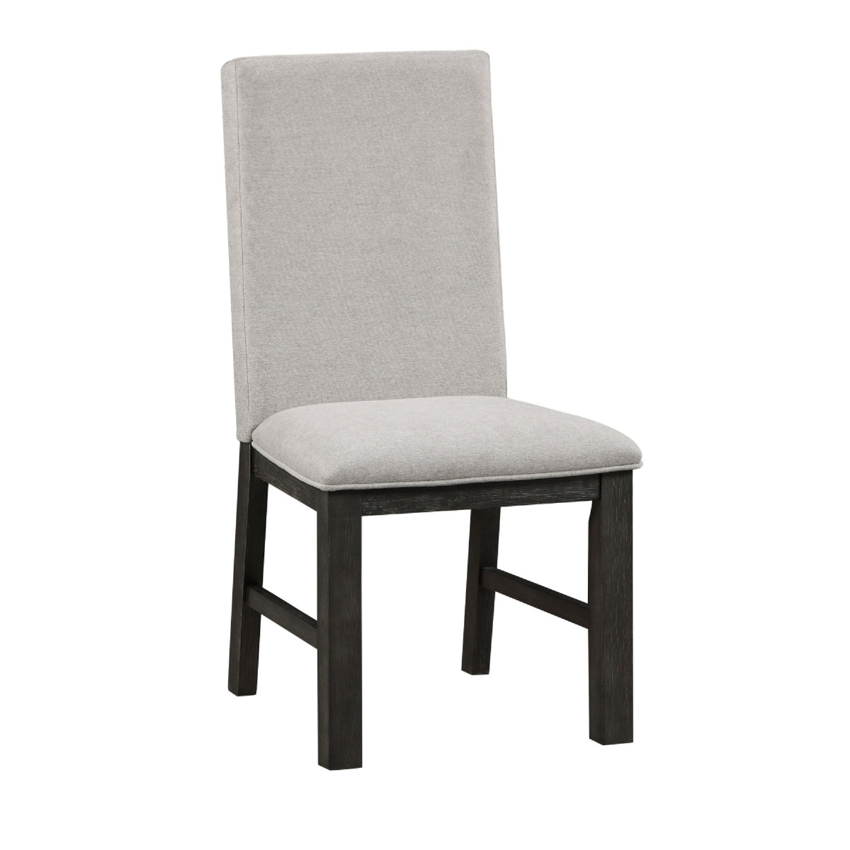 Lory Dining Side Chair Set of 2, Gray Textured Polyester, High Back  - BM347104