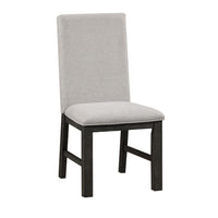 Lory Dining Side Chair Set of 2, Gray Textured Polyester, High Back  - BM347104
