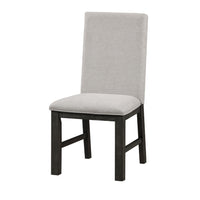 Lory Dining Side Chair Set of 2, Gray Textured Polyester, High Back  - BM347104
