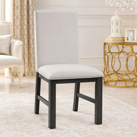 Lory Dining Side Chair Set of 2, Gray Textured Polyester, High Back  - BM347104