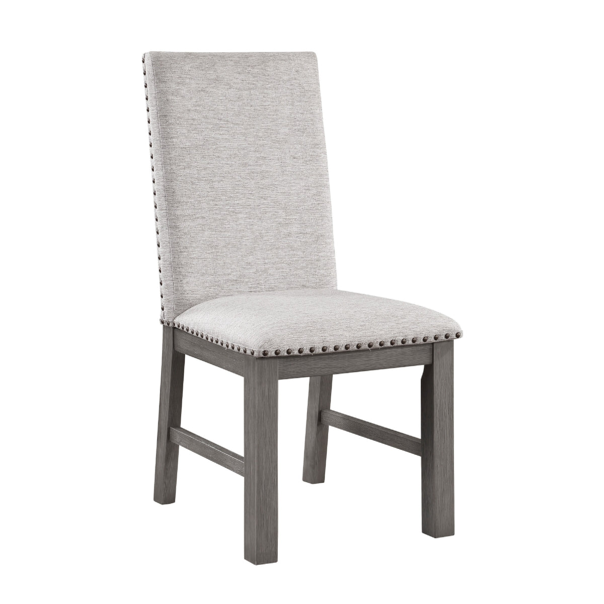 Hoso Dining Side Chair Set of 2, Beige, Wood Frame, Nailhead Trim  - BM347105