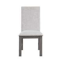 Hoso Dining Side Chair Set of 2, Beige, Wood Frame, Nailhead Trim  - BM347105