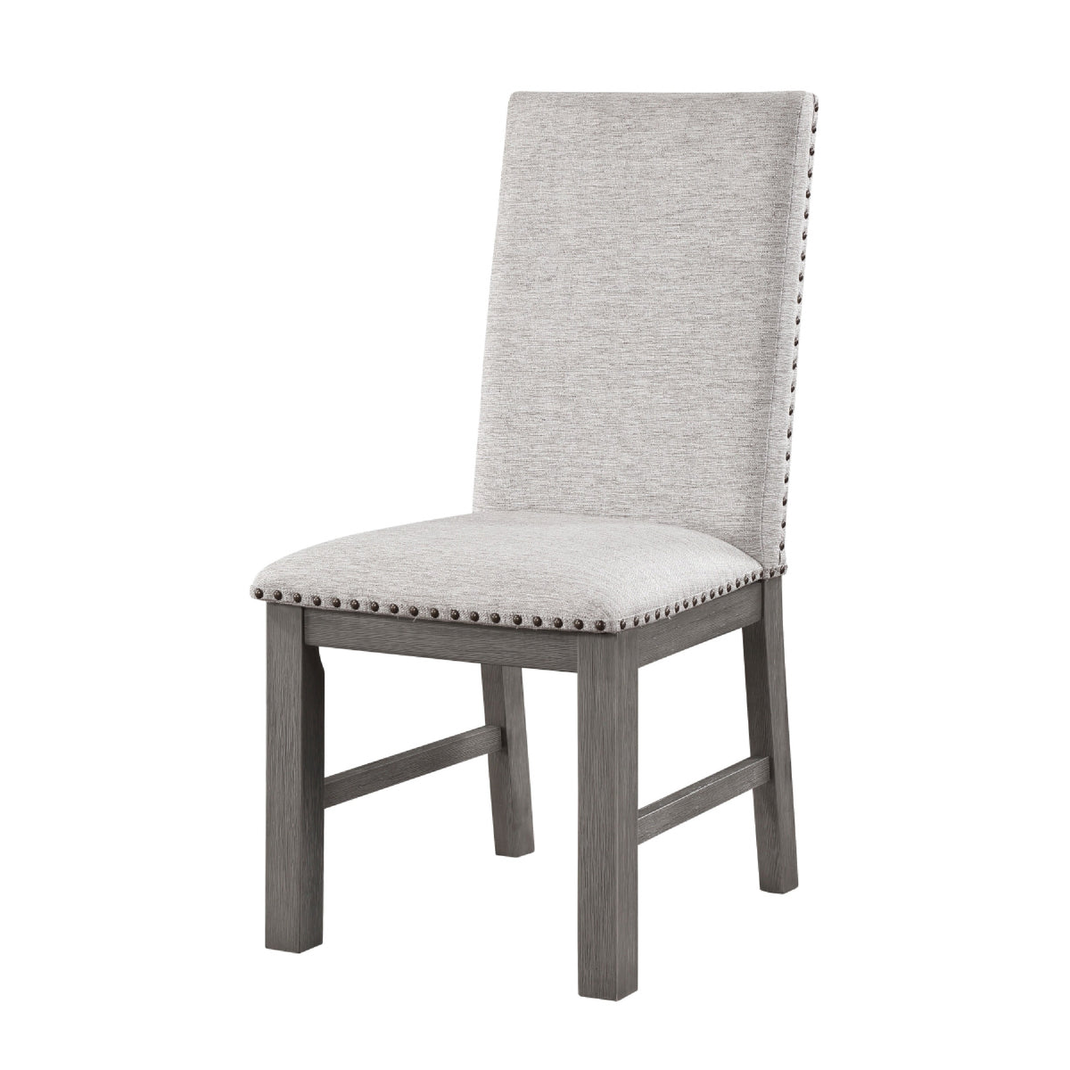 Hoso Dining Side Chair Set of 2, Beige, Wood Frame, Nailhead Trim  - BM347105