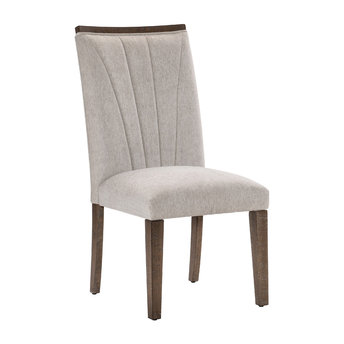 Olia Dining Side Chair Set of 2, Gray Polyester, Straight Wood Legs  - BM347106