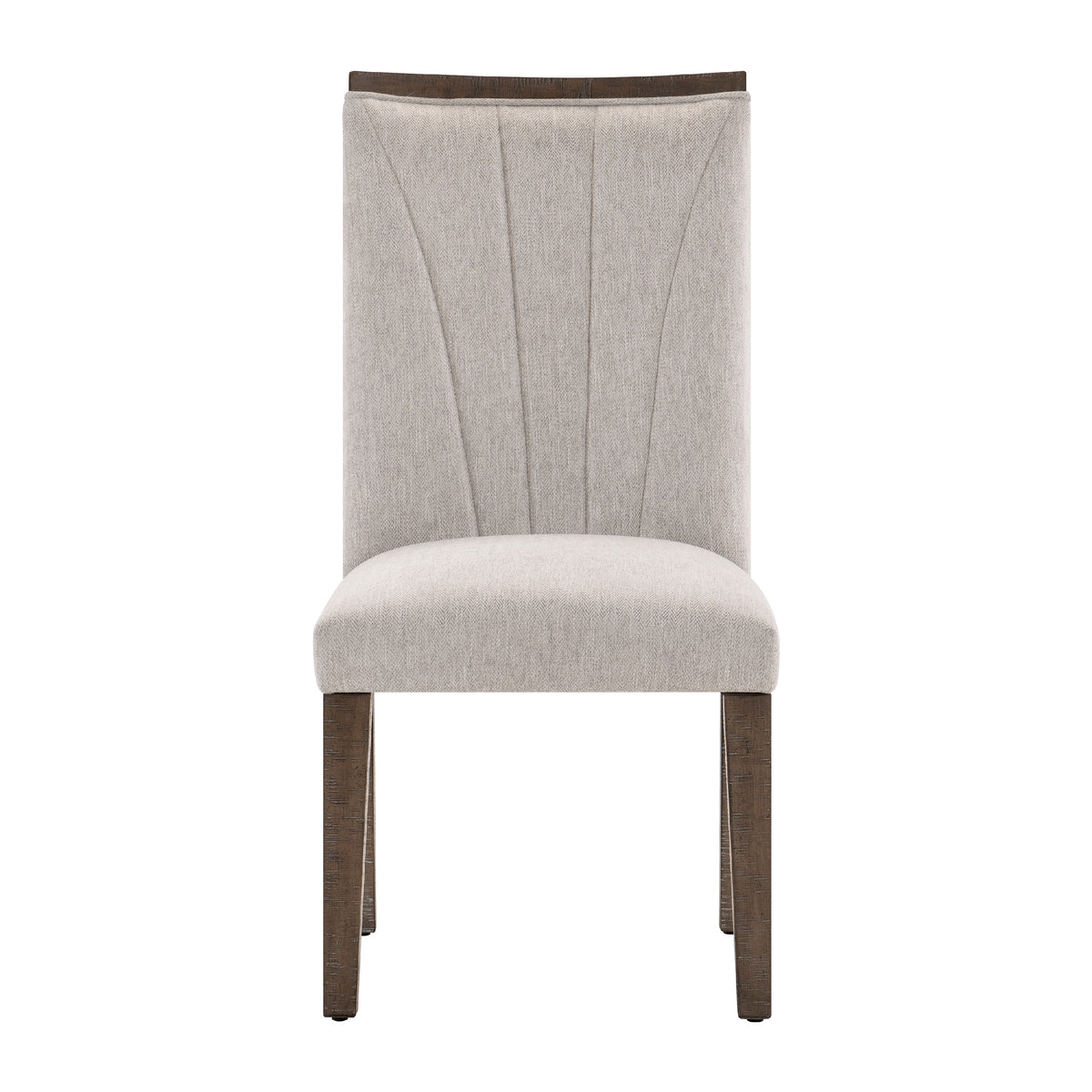 Olia Dining Side Chair Set of 2, Gray Polyester, Straight Wood Legs  - BM347106