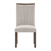 Olia Dining Side Chair Set of 2, Gray Polyester, Straight Wood Legs  - BM347106