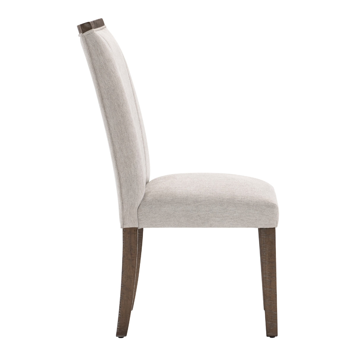 Olia Dining Side Chair Set of 2, Gray Polyester, Straight Wood Legs  - BM347106