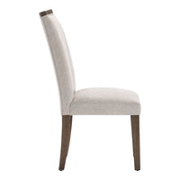 Olia Dining Side Chair Set of 2, Gray Polyester, Straight Wood Legs  - BM347106