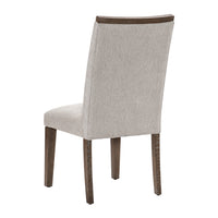 Olia Dining Side Chair Set of 2, Gray Polyester, Straight Wood Legs  - BM347106