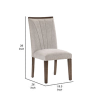 Olia Dining Side Chair Set of 2, Gray Polyester, Straight Wood Legs  - BM347106