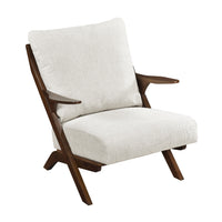 Lexi Accent Chair, Pascal Brown Slat Back, Foam Cushions, Beige Chenille  - BM347109