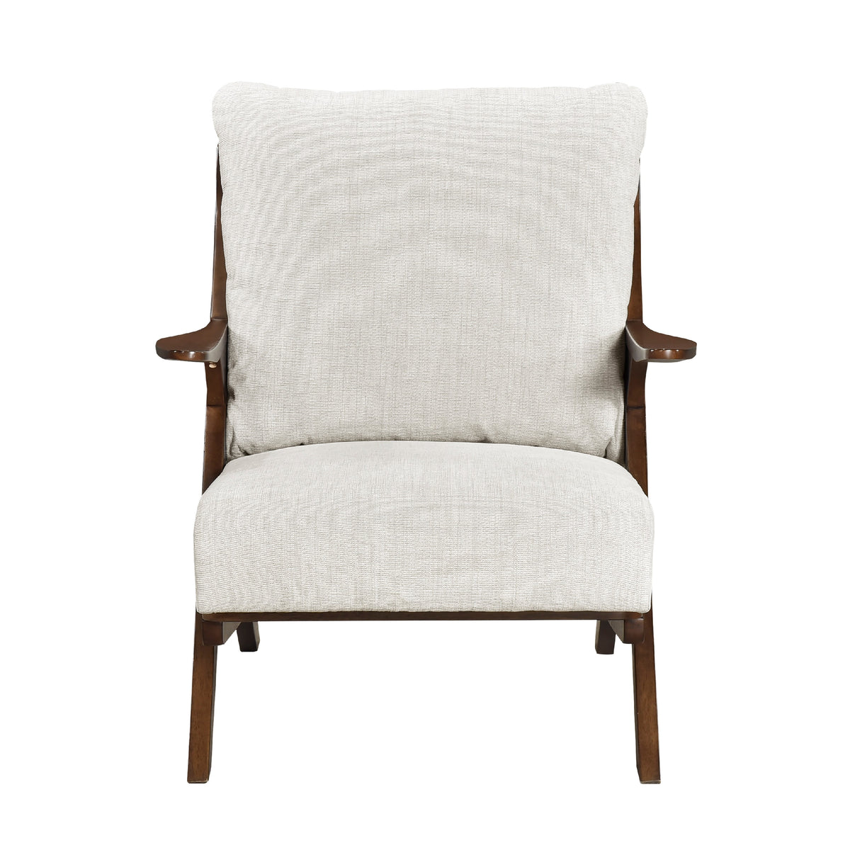 Lexi Accent Chair, Pascal Brown Slat Back, Foam Cushions, Beige Chenille  - BM347109