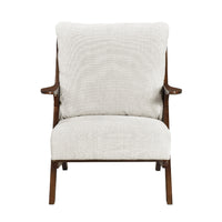 Lexi Accent Chair, Pascal Brown Slat Back, Foam Cushions, Beige Chenille  - BM347109