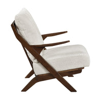 Lexi Accent Chair, Pascal Brown Slat Back, Foam Cushions, Beige Chenille  - BM347109