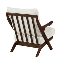 Lexi Accent Chair, Pascal Brown Slat Back, Foam Cushions, Beige Chenille  - BM347109