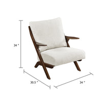 Lexi Accent Chair, Pascal Brown Slat Back, Foam Cushions, Beige Chenille  - BM347109
