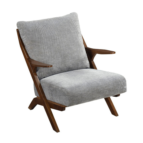 Lexi Accent Chair, Pascal Brown Slat Back, Foam Cushions, Gray Chenille  - BM347110