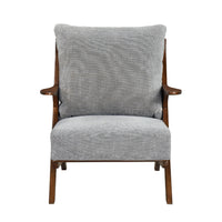 Lexi Accent Chair, Pascal Brown Slat Back, Foam Cushions, Gray Chenille  - BM347110
