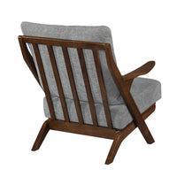 Lexi Accent Chair, Pascal Brown Slat Back, Foam Cushions, Gray Chenille  - BM347110