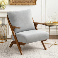 Lexi Accent Chair, Pascal Brown Slat Back, Foam Cushions, Gray Chenille  - BM347110