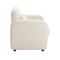 Oham Accent Chair with Lumbar Pillow and Track Arms, Beige Boucle  - BM347113