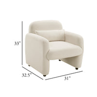 Oham Accent Chair with Lumbar Pillow and Track Arms, Beige Boucle  - BM347113