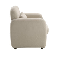 Oham Accent Chair with Lumbar Pillow and Track Arms, Taupe Brown Boucle  - BM347114