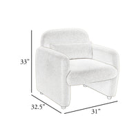 Oham Accent Chair with Lumbar Pillow and Track Arms, Taupe Brown Boucle  - BM347114