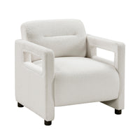 Osy Accent Armchair, Cutout Track Arms, Foam Fill Beige Boucle  - BM347115