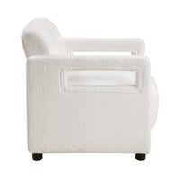 Osy Accent Armchair, Cutout Track Arms, Foam Fill Beige Boucle  - BM347115
