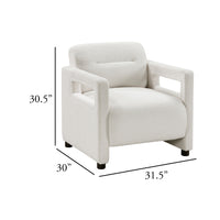 Osy Accent Armchair, Cutout Track Arms, Foam Fill Beige Boucle  - BM347115