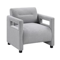 Osy Accent Armchair, Cutout Track Arms, Foam Fill Gray Boucle  - BM347116