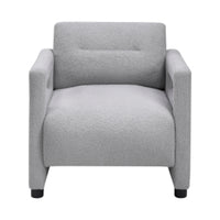 Osy Accent Armchair, Cutout Track Arms, Foam Fill Gray Boucle  - BM347116
