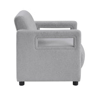 Osy Accent Armchair, Cutout Track Arms, Foam Fill Gray Boucle  - BM347116