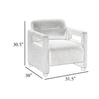 Osy Accent Armchair, Cutout Track Arms, Foam Fill Gray Boucle  - BM347116