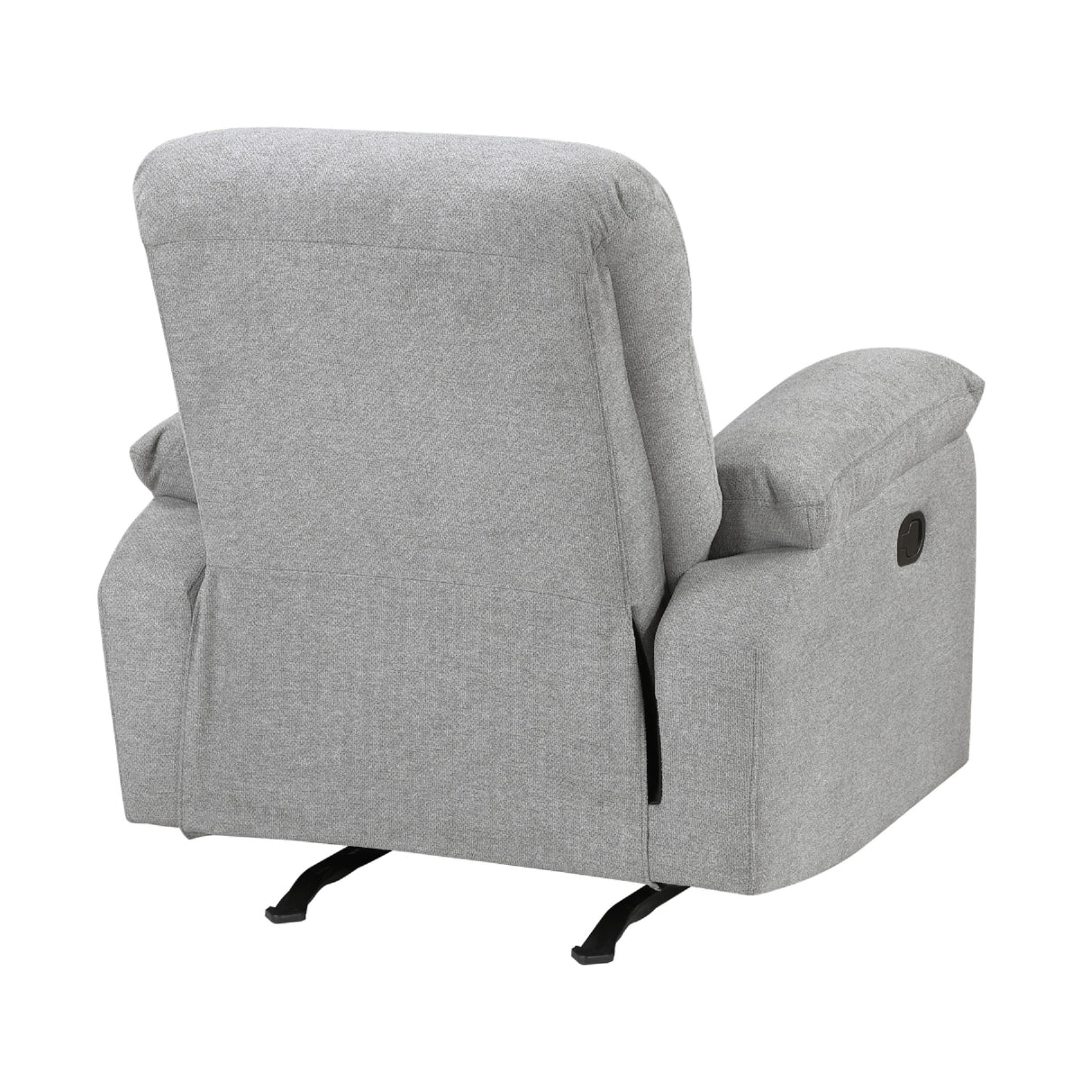 Juma Manual Rocker Reclining Chair, Pillow Arms, Tufted Gray Chenille  - BM347122