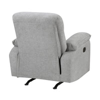 Juma Manual Rocker Reclining Chair, Pillow Arms, Tufted Gray Chenille  - BM347122