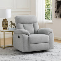 Juma Manual Rocker Reclining Chair, Pillow Arms, Tufted Gray Chenille  - BM347122