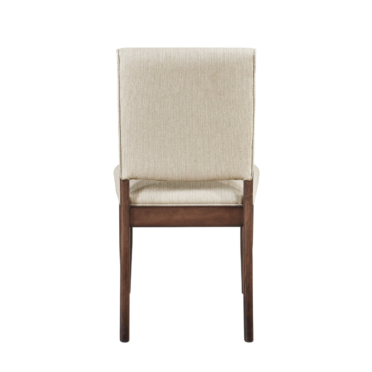 Manny Dining Side Chair Set of 2, Cream Polyester, Walnut Brown Wood  - BM347125