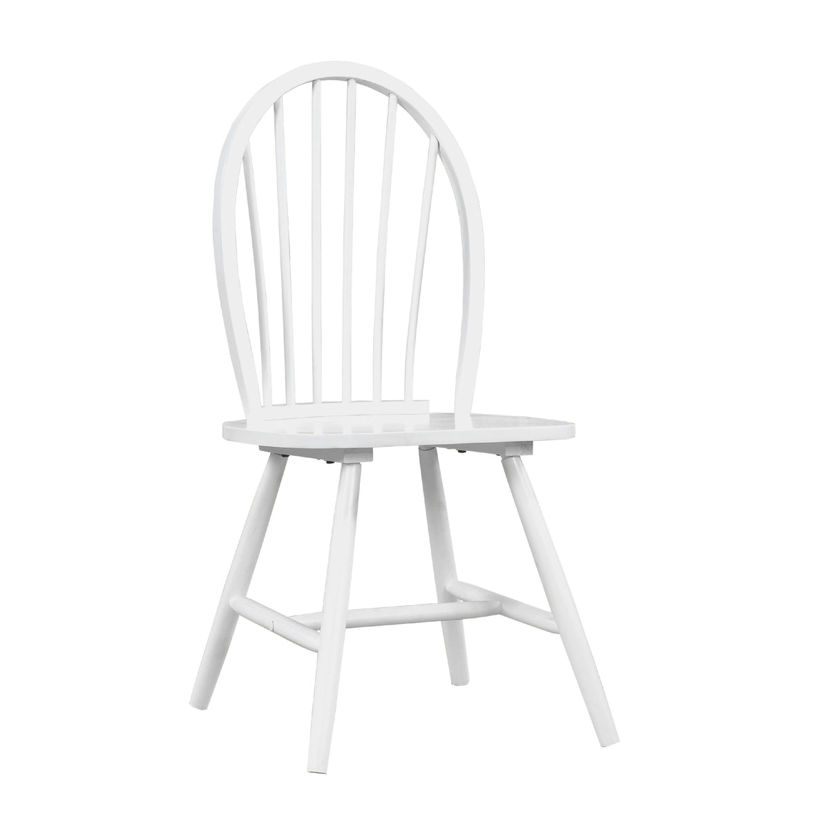 Soa Dining Side Chair Set of 2, Curved Windsor Backs, White Wood  - BM347130