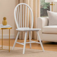 Soa Dining Side Chair Set of 2, Curved Windsor Backs, White Wood  - BM347130