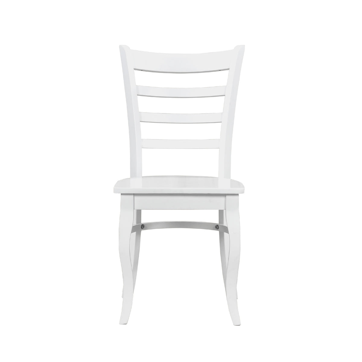 Beo Dining Side Chair Set of 2, Contoured Ladder Backs, White Wood  - BM347131