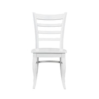 Beo Dining Side Chair Set of 2, Contoured Ladder Backs, White Wood  - BM347131