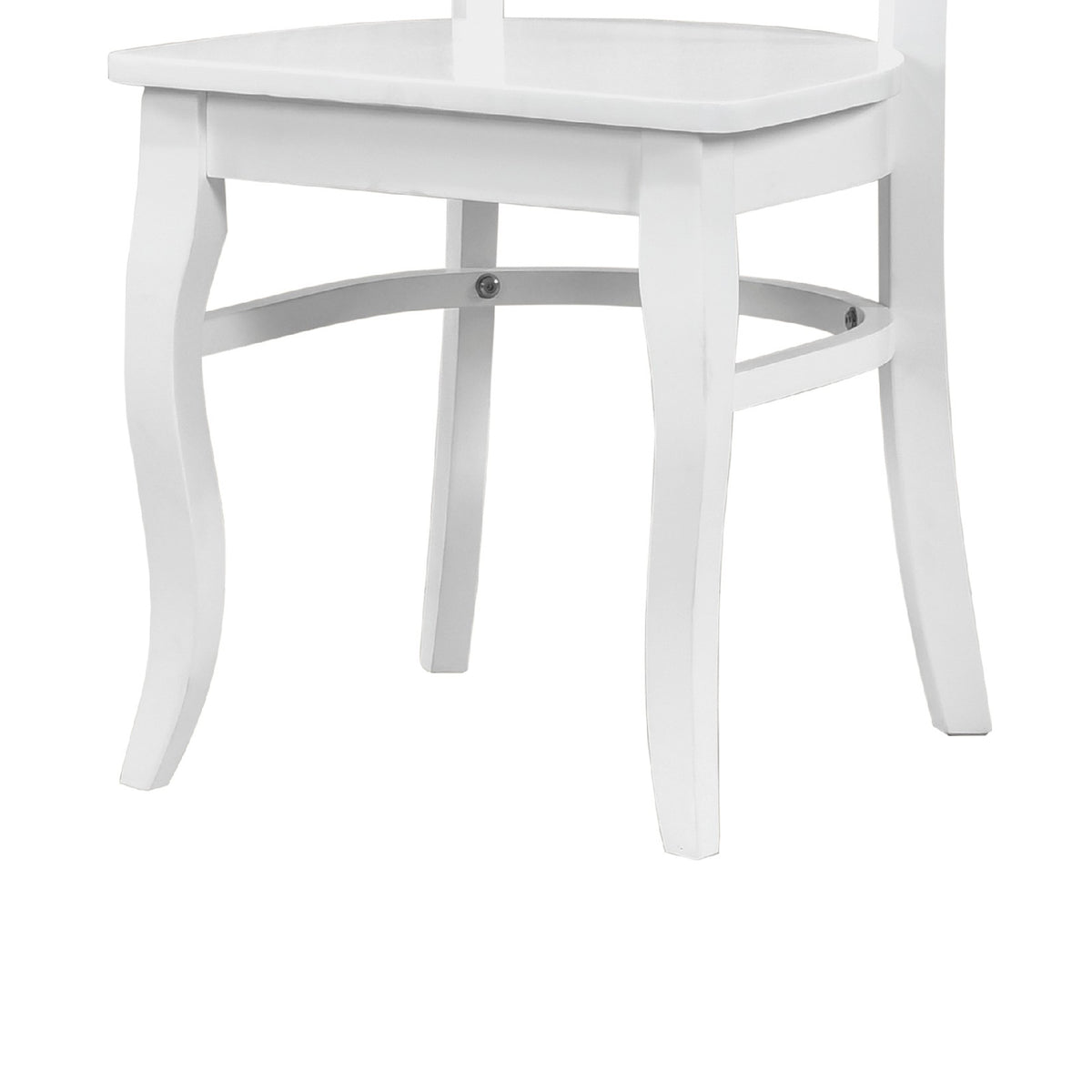Beo Dining Side Chair Set of 2, Contoured Ladder Backs, White Wood  - BM347131