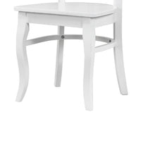 Beo Dining Side Chair Set of 2, Contoured Ladder Backs, White Wood  - BM347131