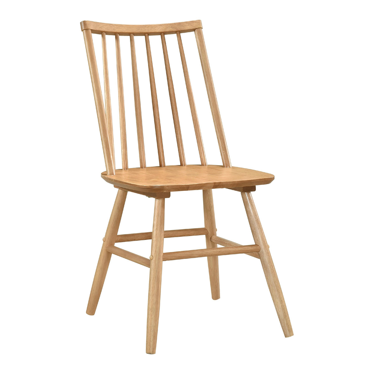 Ger Dining Side Chair Set of 2, Slatted Backs, Natural Oak Brown Wood  - BM347132