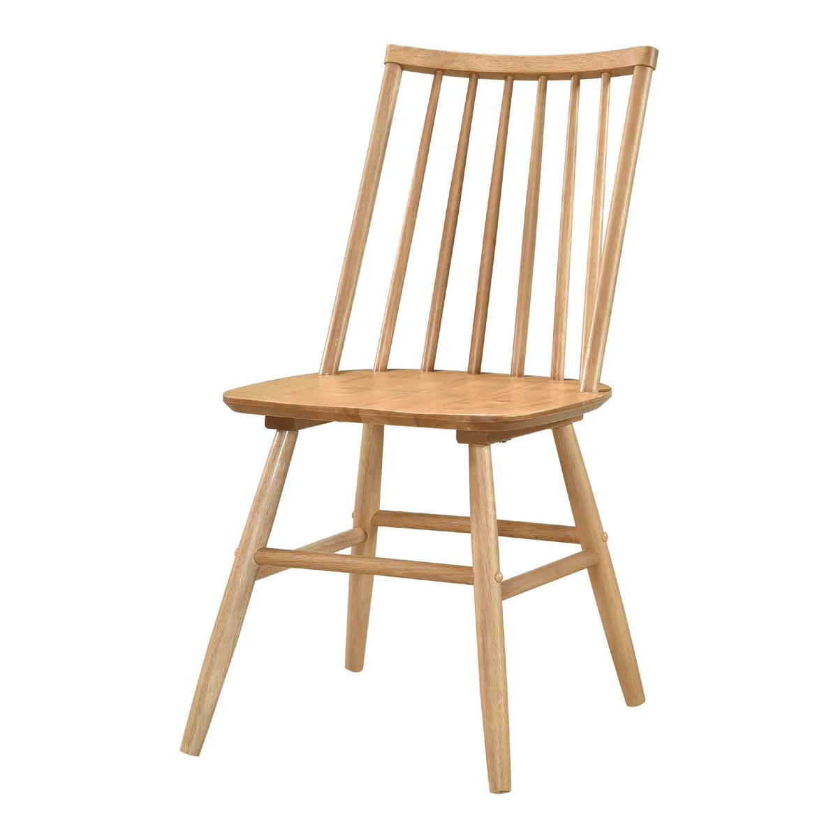 Ger Dining Side Chair Set of 2, Slatted Backs, Natural Oak Brown Wood  - BM347132