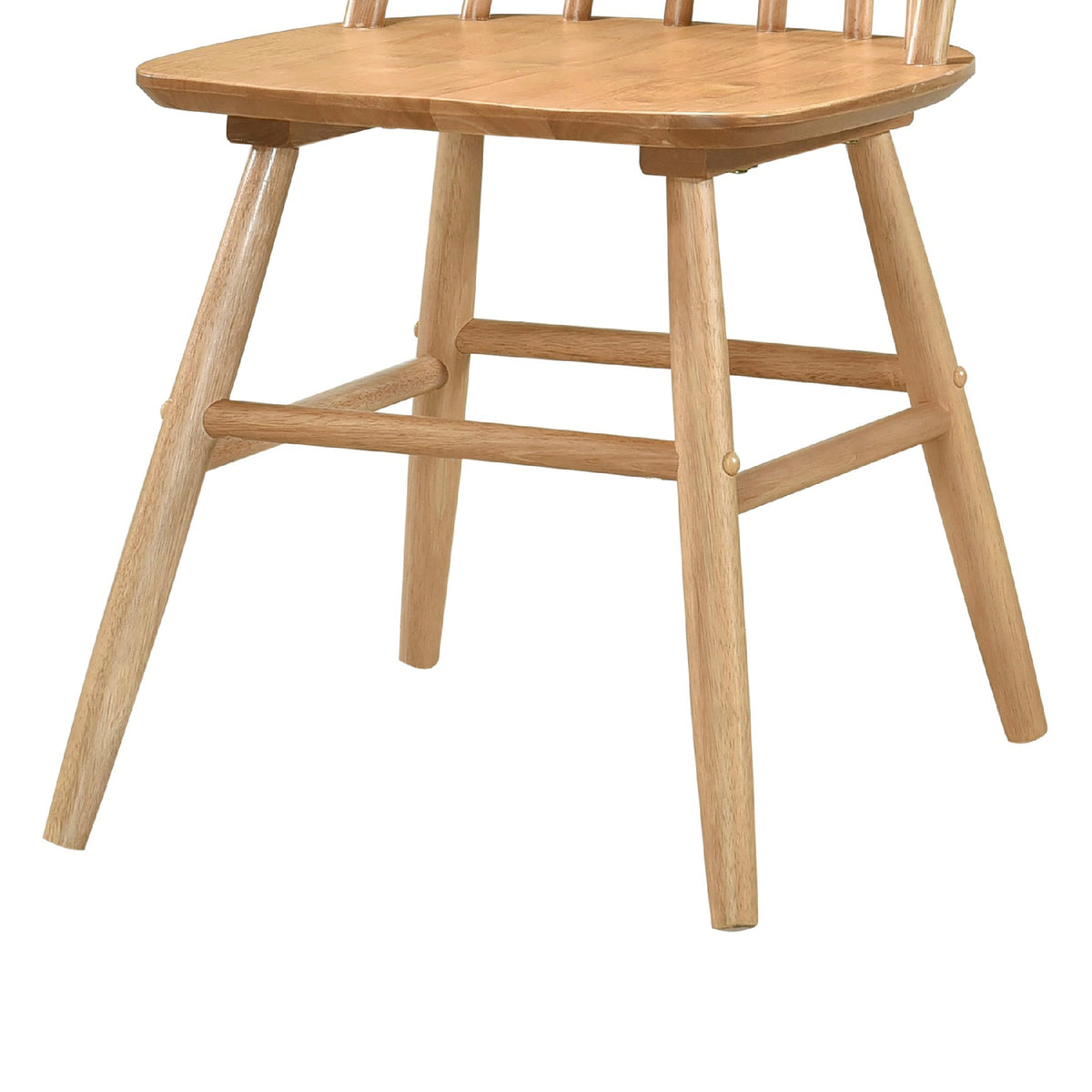 Ger Dining Side Chair Set of 2, Slatted Backs, Natural Oak Brown Wood  - BM347132