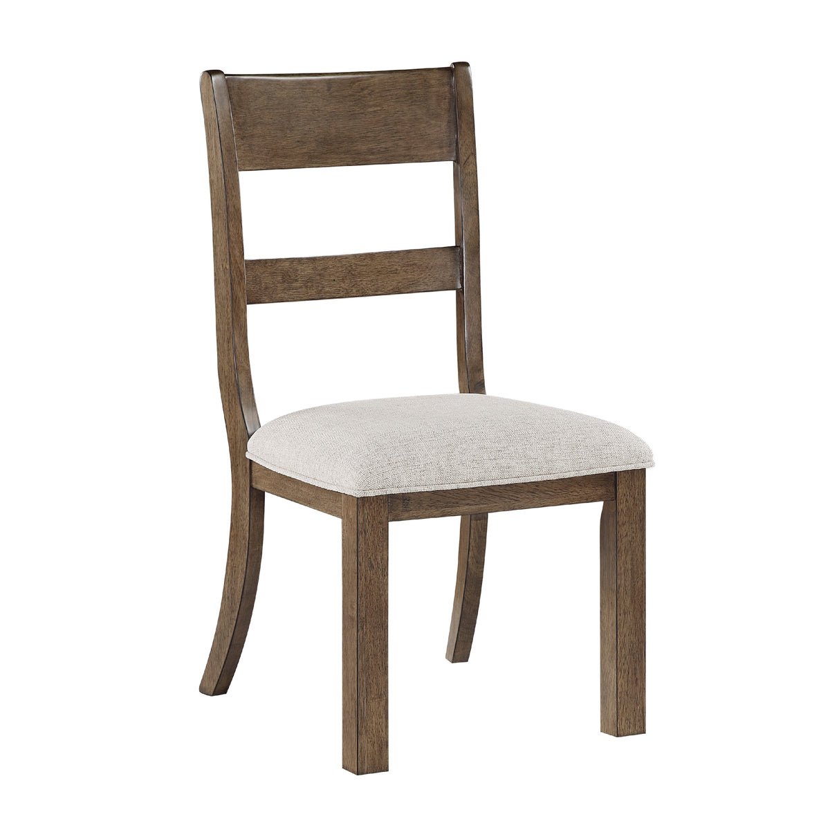 Kin Dining Side Chair Set of 2, Gray Cushion, Brown Open Panel Back  - BM347138
